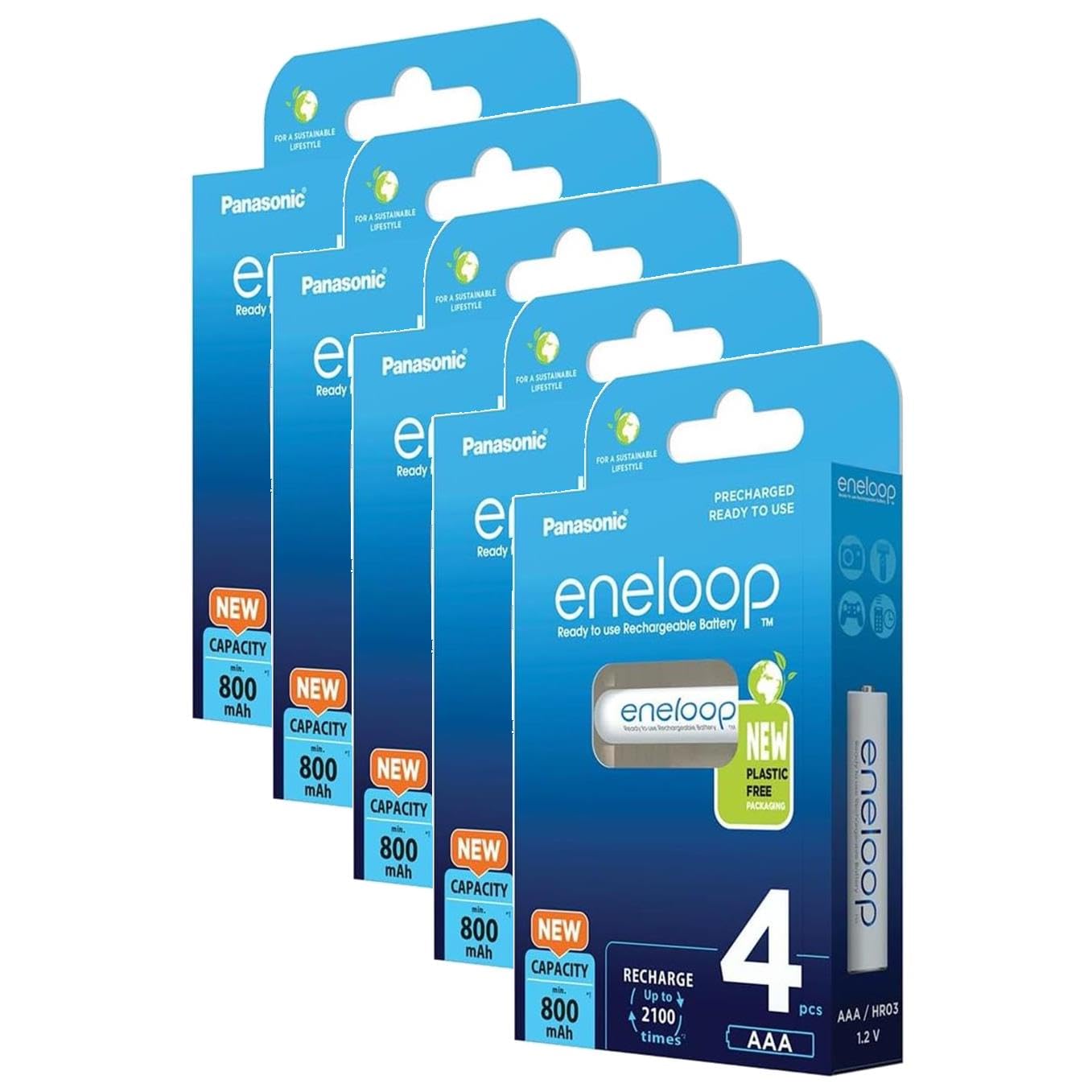 Eneloop Lot de 5 x 4 Piles Rechargeables Ni-MH Micro AAA 800mAh