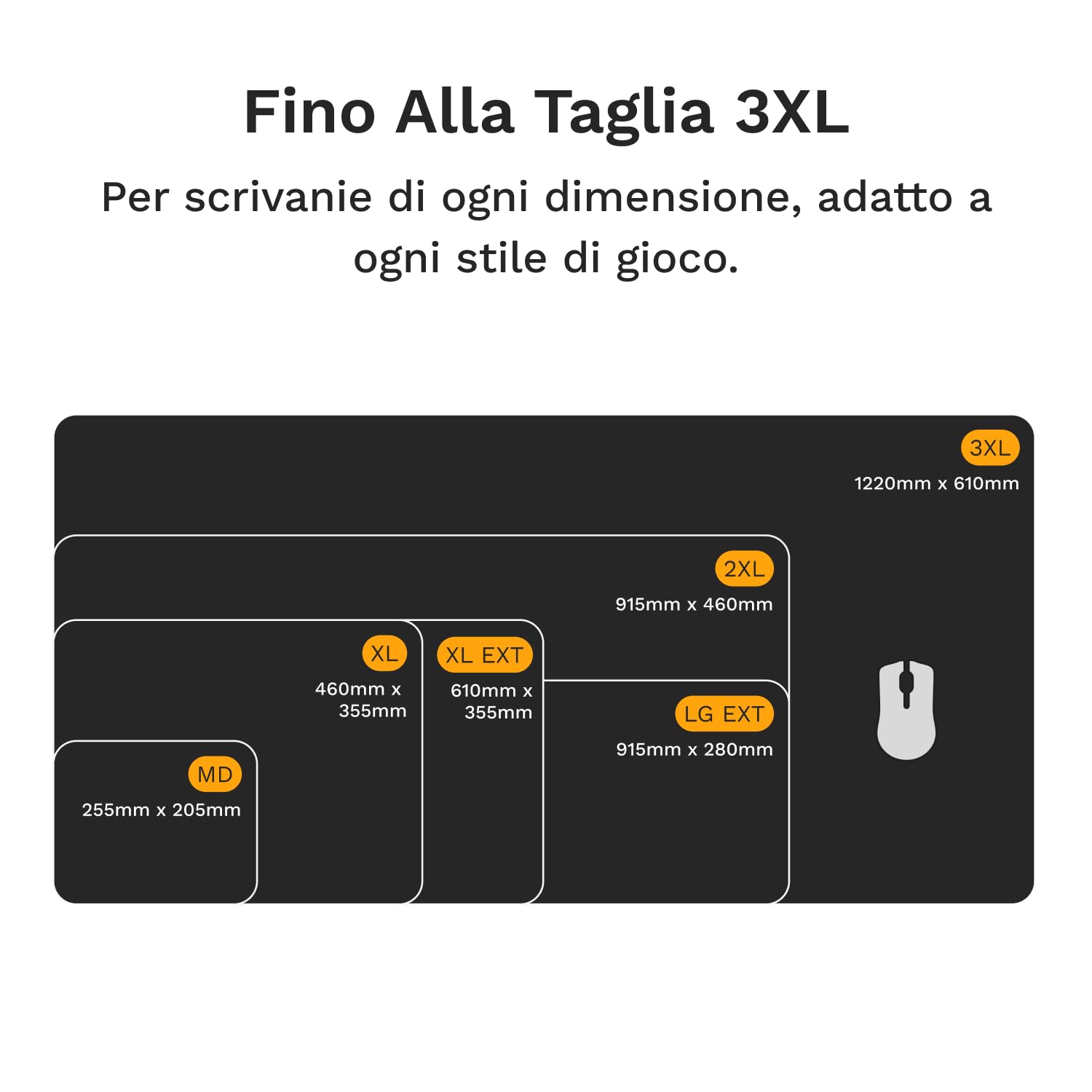 GLORIOUS Gaming - Mouse Pad GMP 2 XXXL: Resistente ai liquidi, per Tutti i sensori, Superficie bilanciata per velocità e Controllo, Bordi Anti-Usura - 1220mm x 610mm x 3mm - Tappetino 3XL