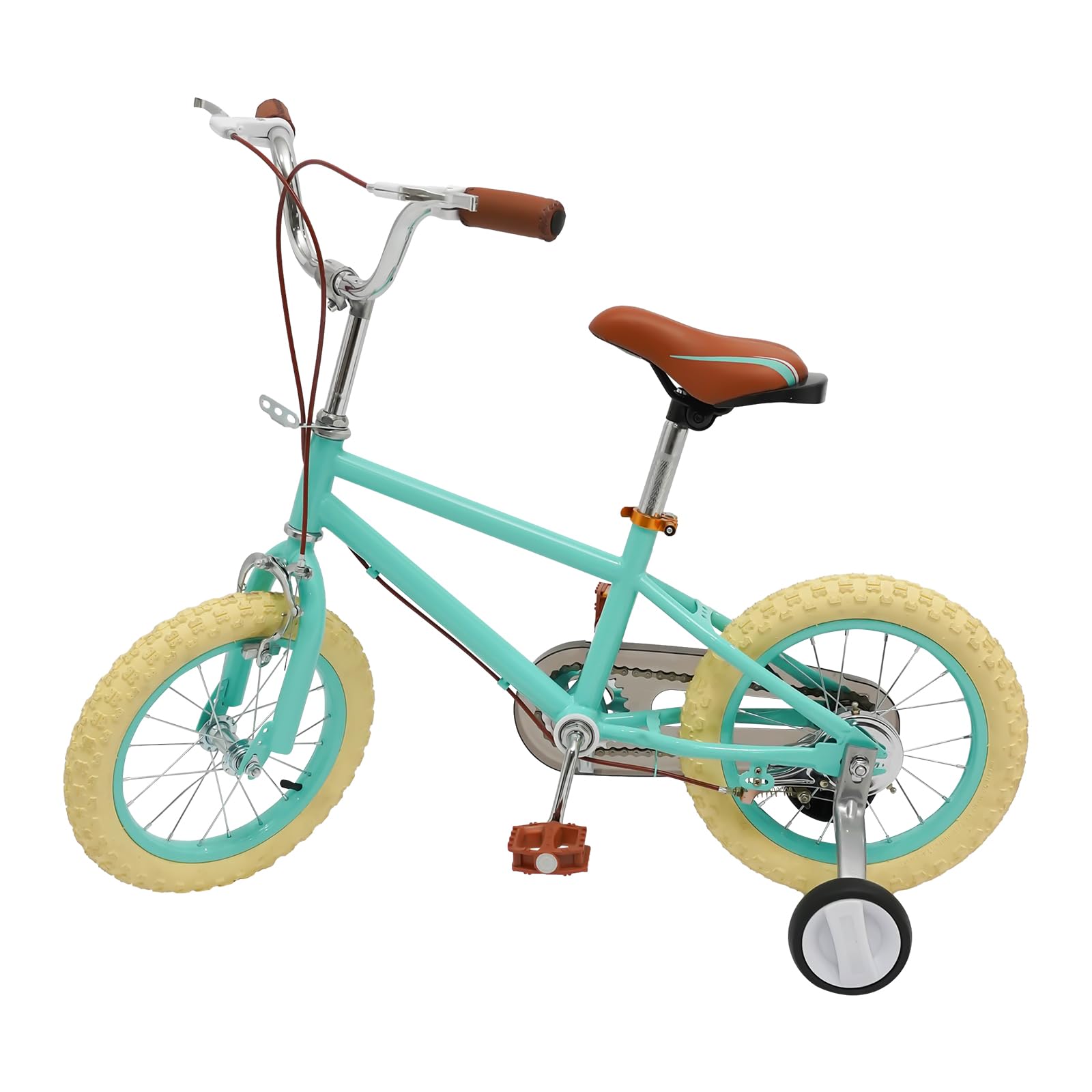 Salmeee Kinderfahrrad 14 Zoll mit Stützrädern, Grün – Fahrrad für 3-4 Jahre, 90-110cm Körpergröße – Balance-Fahrrad für Jungen & Mädchen, Outdoor : 