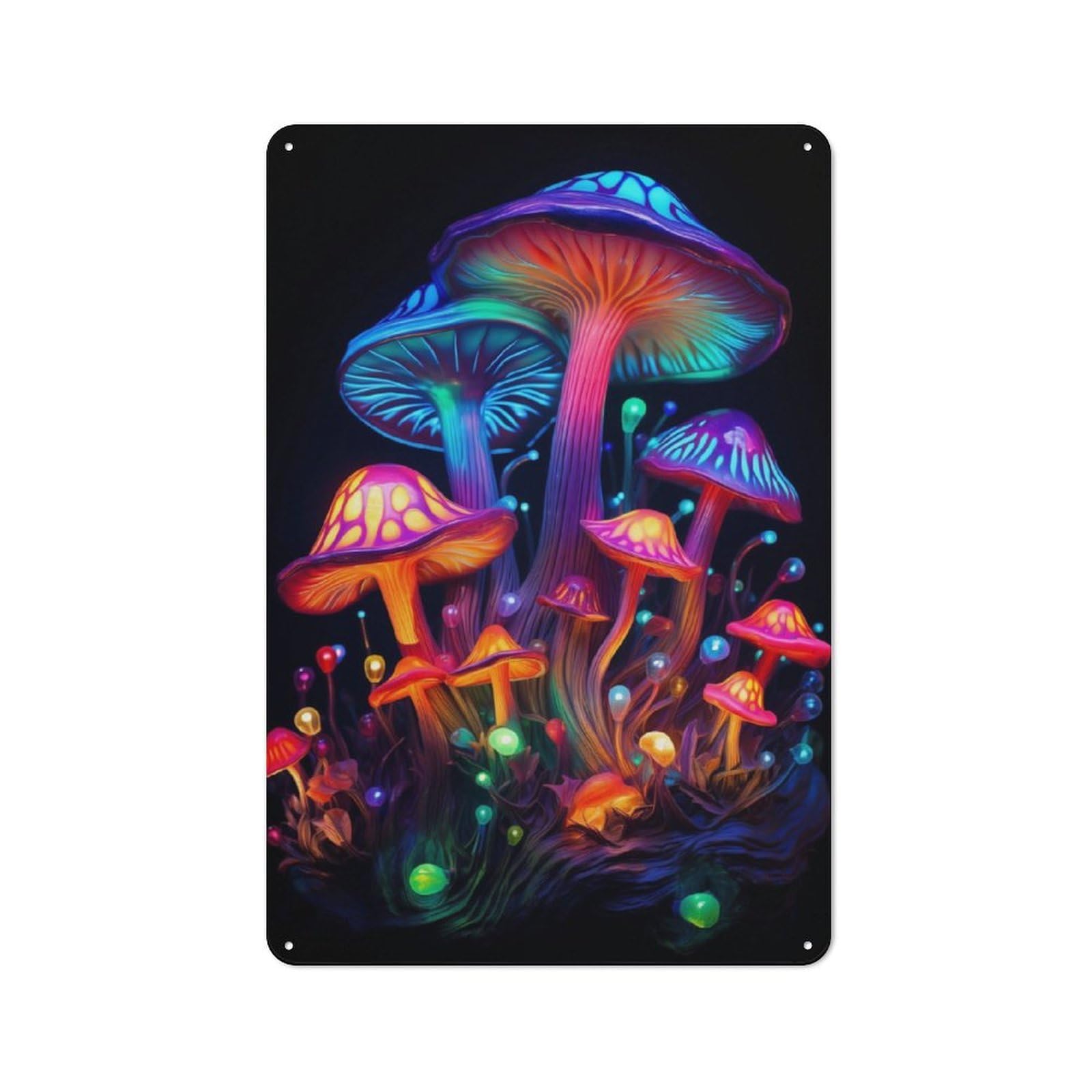 Junmoney Mushrooms No1 Classic Metal Gift Sign 30X20cm, Small Space Decor For Home, Shop, Pub Or Studio Wall