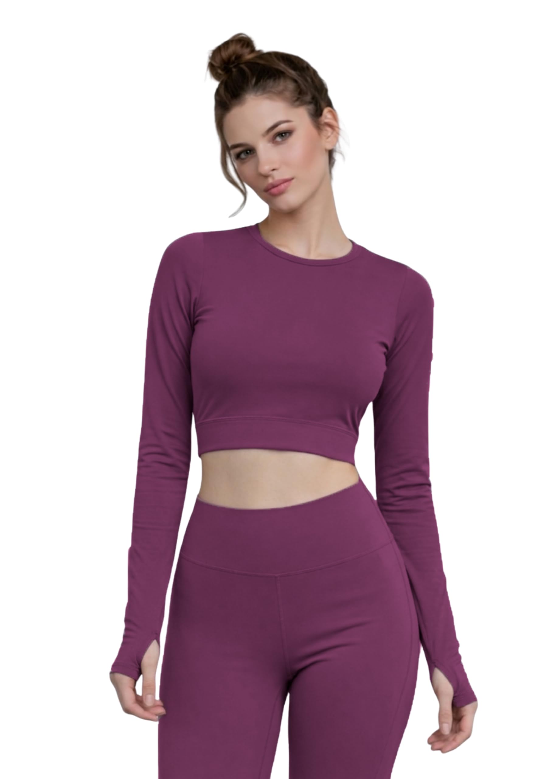 Women’s Gym Crop Top Full Sleeve – Stretchy Workout Top for Yoga, Running & Fitness | Slim Fit Activewear Crop T-Shirt-image-47