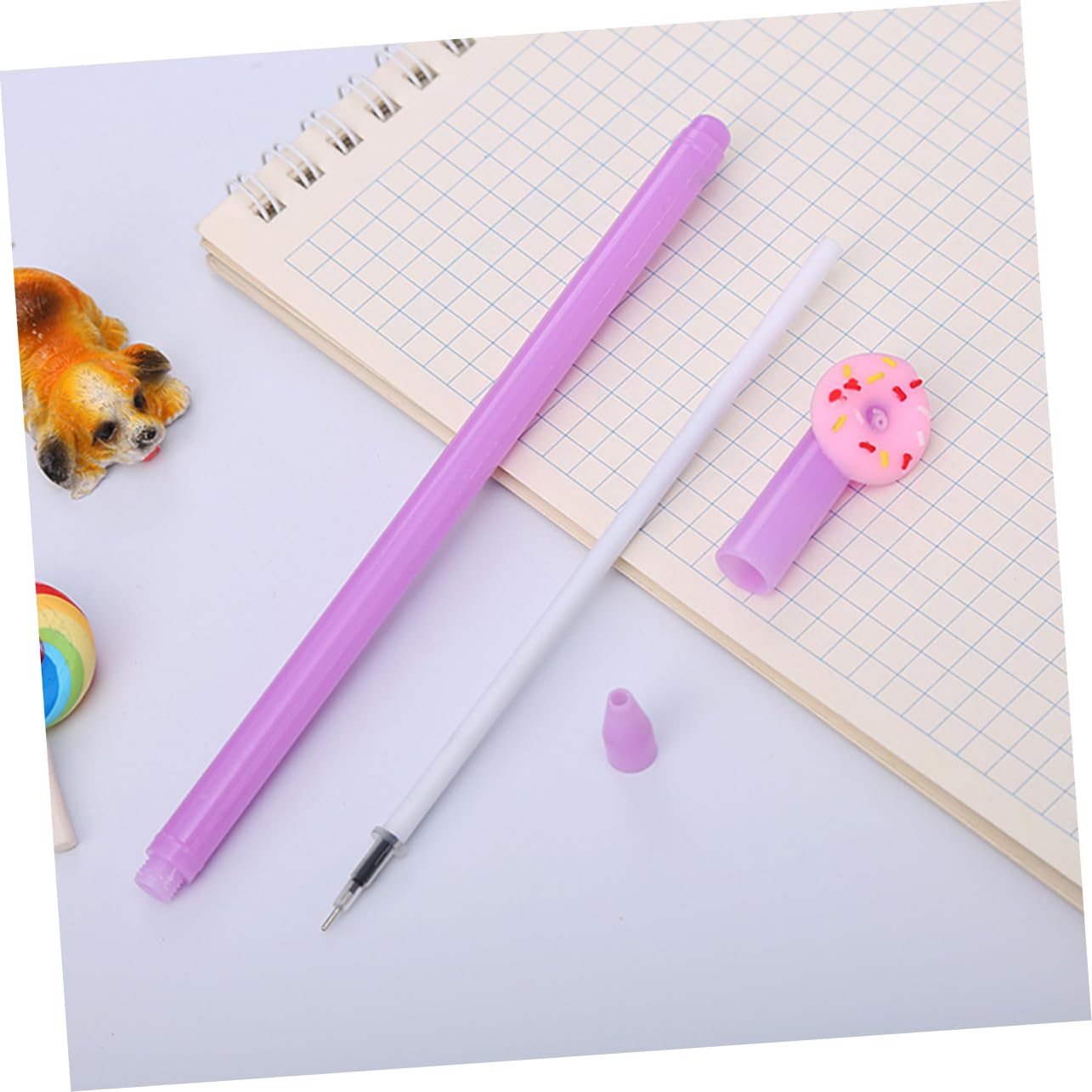 NUOBESTY 40pezzi Penne Gel Cartoon Forma Di Donut Cancelleria Creativa Per Studenti Stile Misto Penne Neutre Per Scrittura