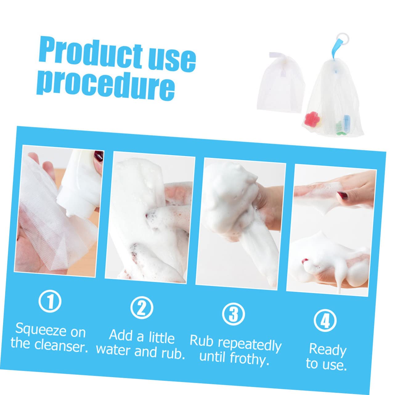 minkissy 20pcs Soap Foaming Net Efficient Face Cleaning Tool for Handmade Soap Bubbles Convenient Dual-purpose Cleansing for All Skin Types Sponge Design Each