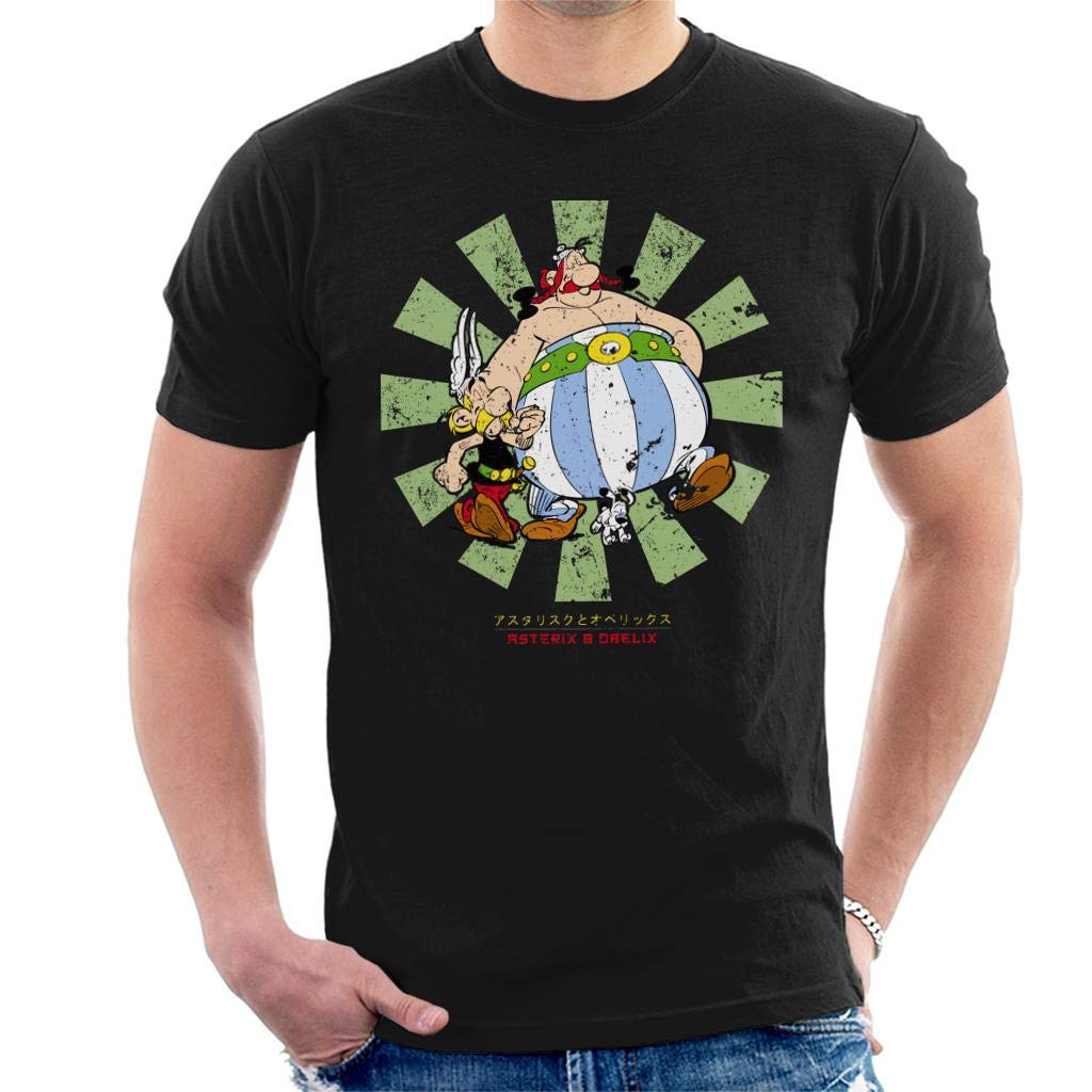 Cloud City 7 Men's Black Asterix And Obelix Retro Japanese T-Shirt