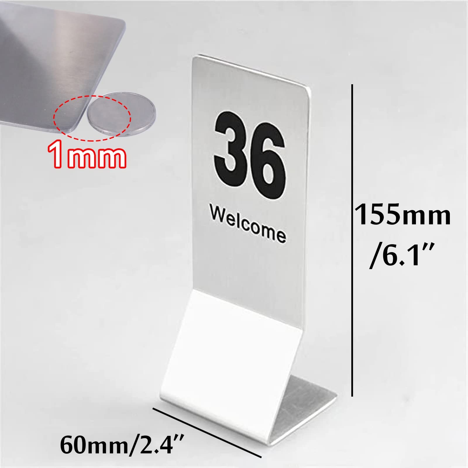 Tarjeta de Asiento de señal Digital Número 1-25/50, Ciclo de números de Mesa Utilizado, Carteles de Mesa de Acero Inoxidable, para Eventos de Fiesta en Interiores o Exteriores util