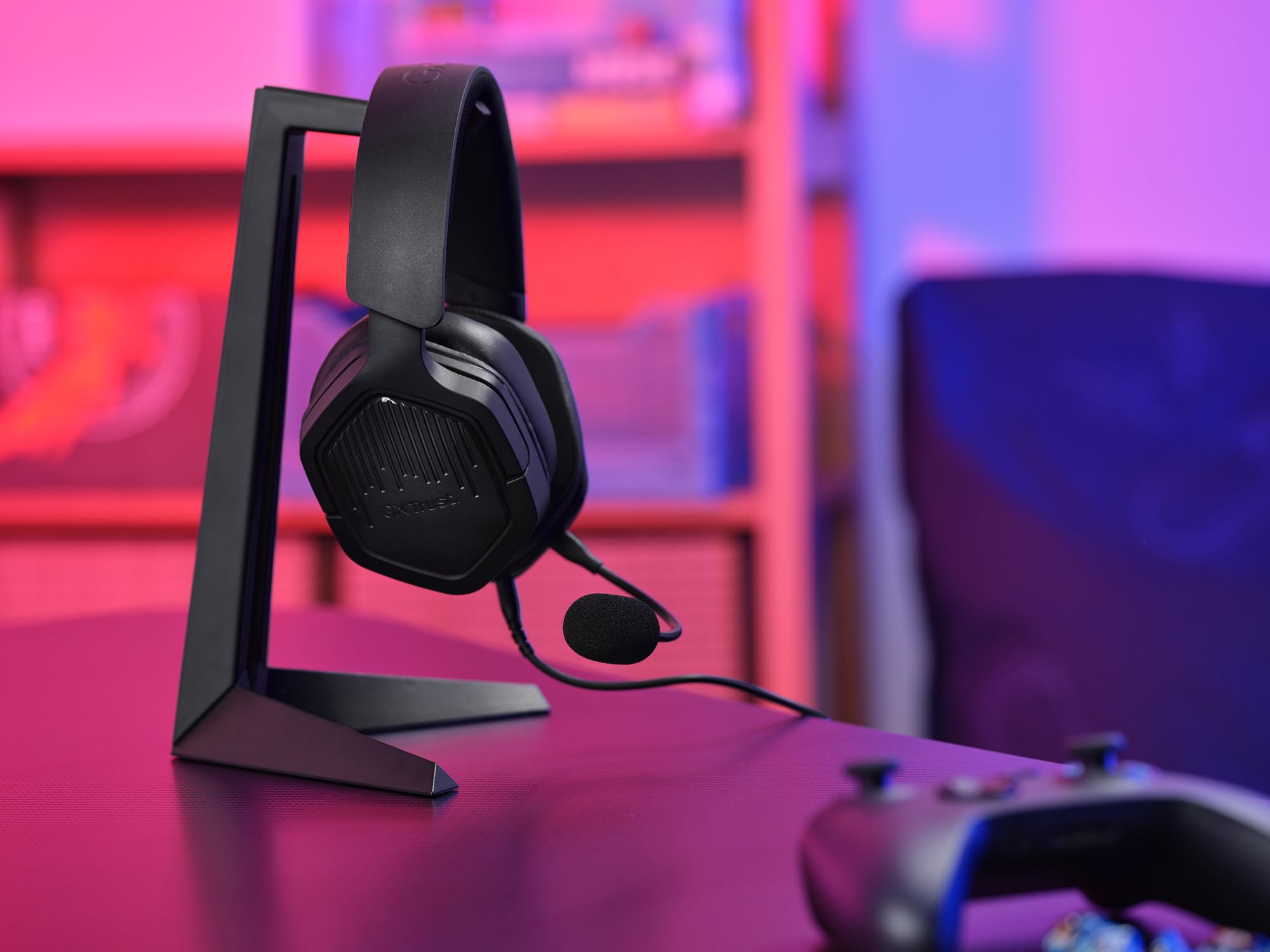 GXTrust Ravox słuchawki gamingowe PS5 PS4 Switch PC Smartfon 3.5mm, czarne | przetworniki 50mm, odpinany mikrofon, headset dla gracza, przewodowy zestaw słuchawkowy wokółuszny, biały