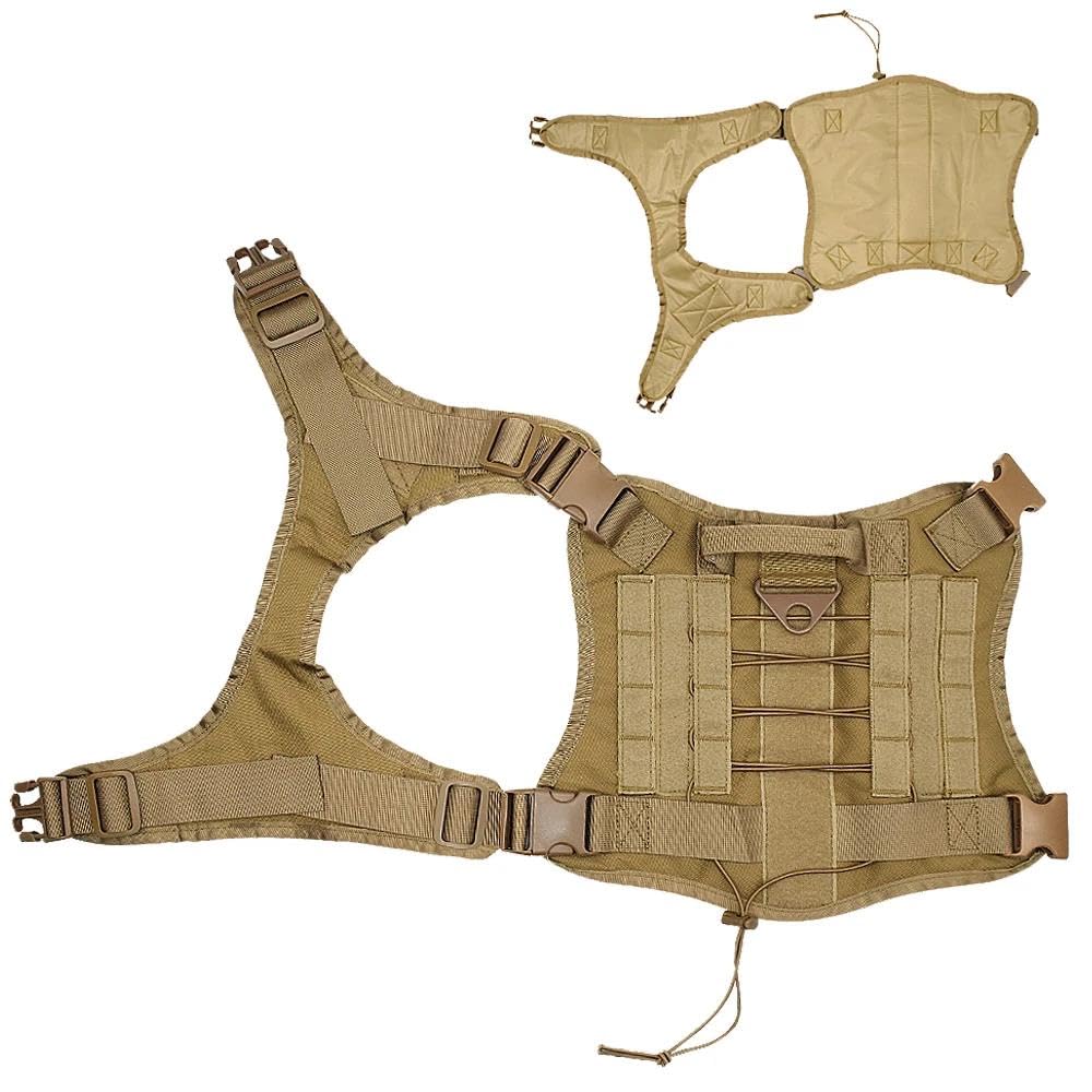 Set di Imbracatura e guinzaglio per Cani da Caccia e Campeggio all'aperto, tattico Militare, in Nylon, per Cani (Set A, L)