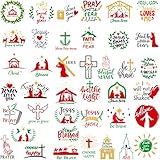 80 Pieces Nativity Mason Jar Vinyl Decals Nativity Stickers Nativity Manger Scene Sticker Santa Wreath Christmas Stickers for Glass Jar Window Bottle Gift Box Decorations, 40 Styles (Advent)
