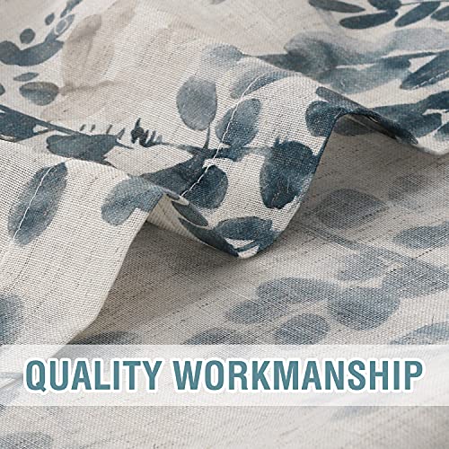 H.Versailtex PART-P2HVYMCS-BLUESTONETAUPE-5263 Sheer Linen Curtains 63 Inch Long Semi Sheer Curtains Draperies For Living Room/Bedroom Vintage Classical Floral Printing Window Treatment Grommet 2 Panels thumb #5