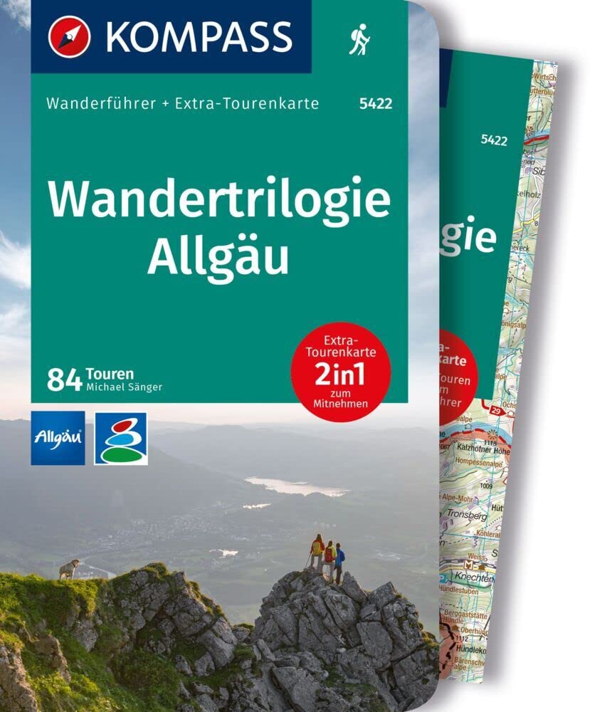 KOMPASS Wanderführer Wandertrilogie Allgäu, 84 Touren mit Extra-Tourenkarte: GPS-Daten zum Download