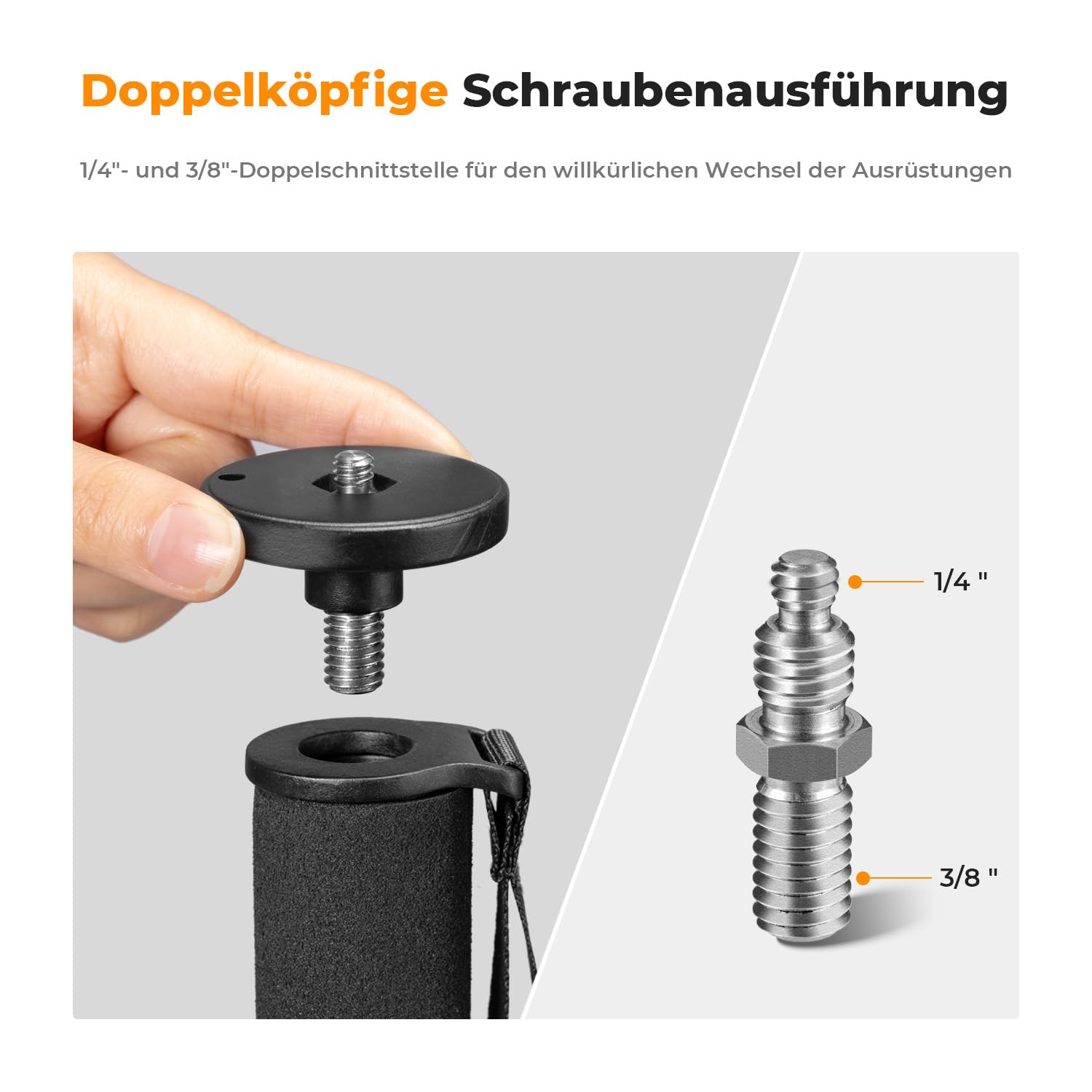 K&F CONCEPT MS16 Einbeinstativ, 63 Zoll Monopod,Stabiles Aluminium-Einbeinstativ mit 5 Sektionen,160cm Reiseeinbeinstativ für DSLR, DSLM und Kompaktkameras,Mit Handschlaufe