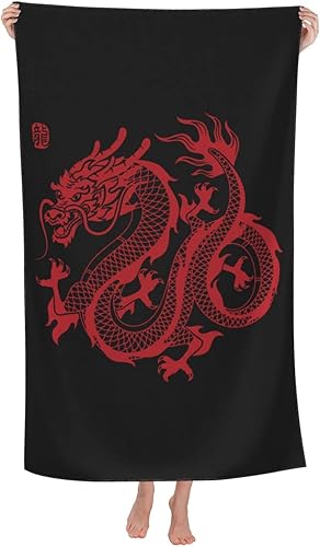 Miniatura 1 de Toalla de playa de dragón chino absorbente toallas de baño toallas de playa de gran tamaño súper 32 x 52 pulgadas