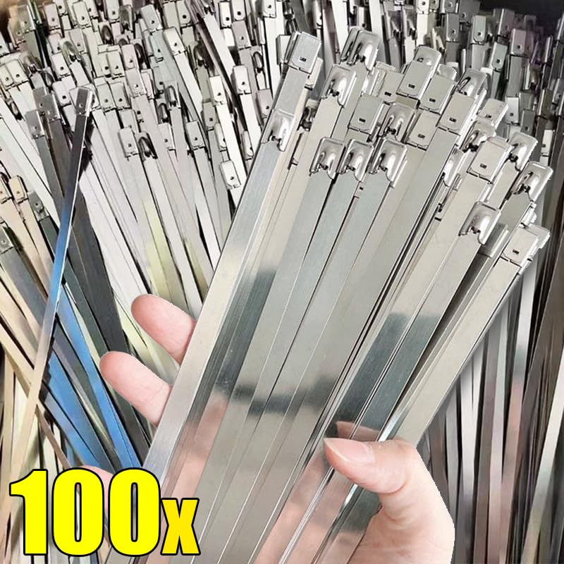 Samozamykające się opaski zaciskowe, Metalowe opaski kablowe, samouszczelniające opaski kablowe ze stali nierdzewnej(4.6 * 200mm)