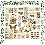 45Pcs Retro Pflanzenästhetisches Bild für Wandcollage, Indie Raumdekor, Kunstposter für Wohnheim Wanddekor, Wandkunstdrucke für VSCO Mädchen Jungen, Party Foto Display Dekor
