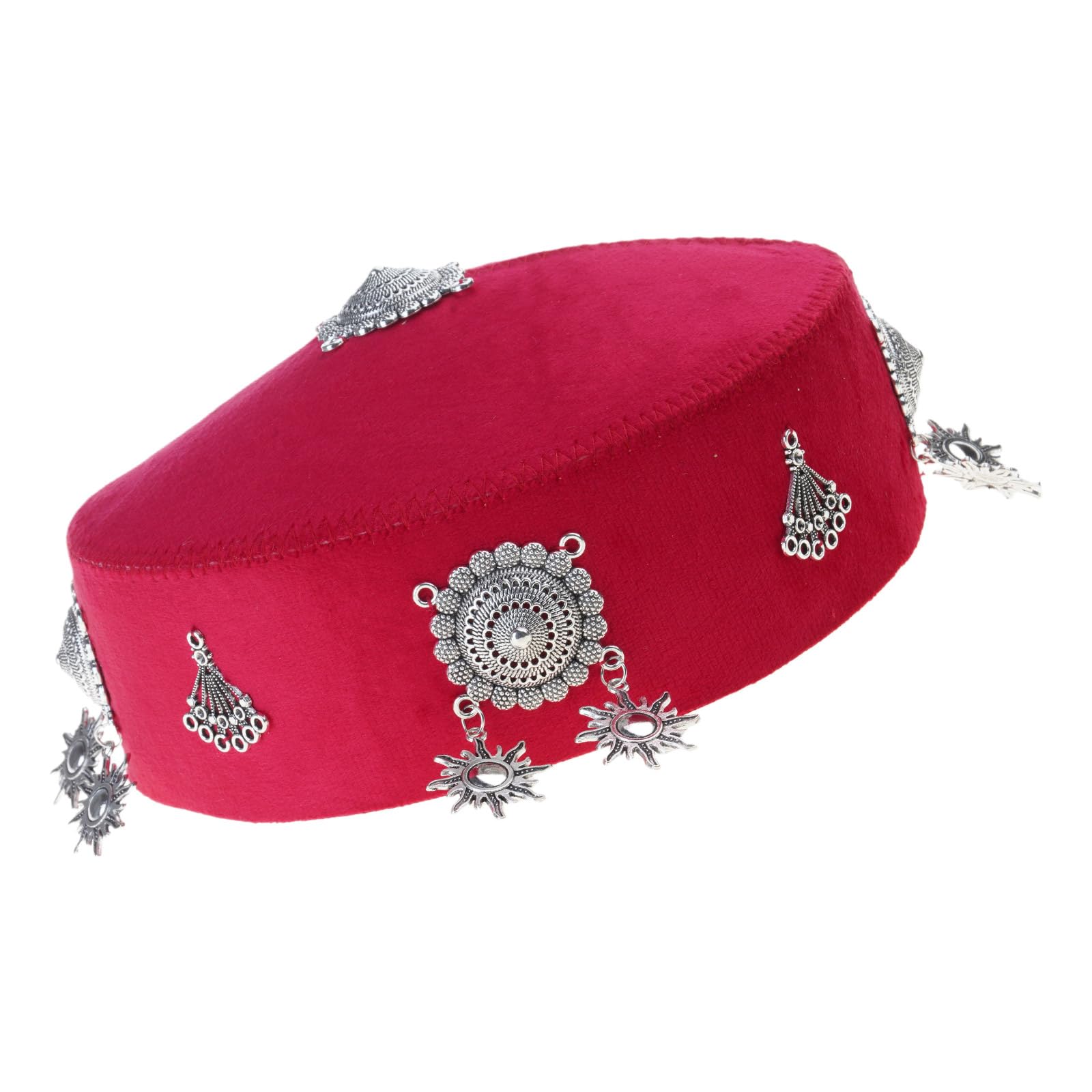 MICFENY Kazakh Folk Costume Hat Traditional Ethnic Design Polyester Fabric for Cultural Event and Daily Wear