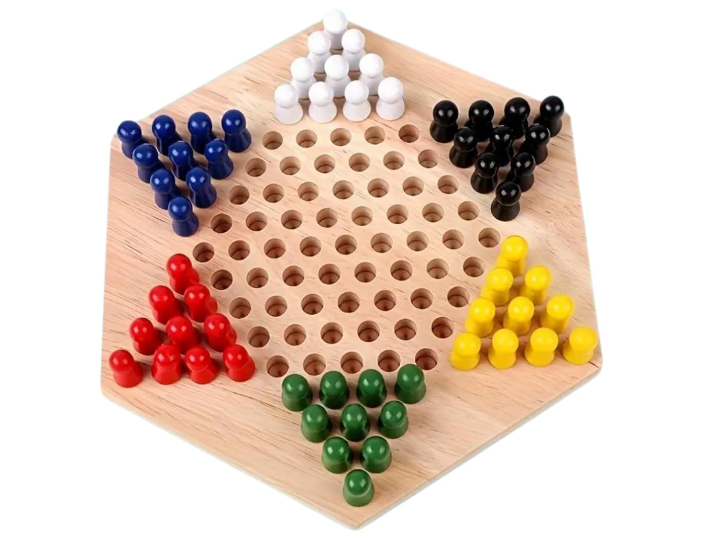 Jeu familial en bois à dames chinoises pour 6 joueurs 22,9 cm