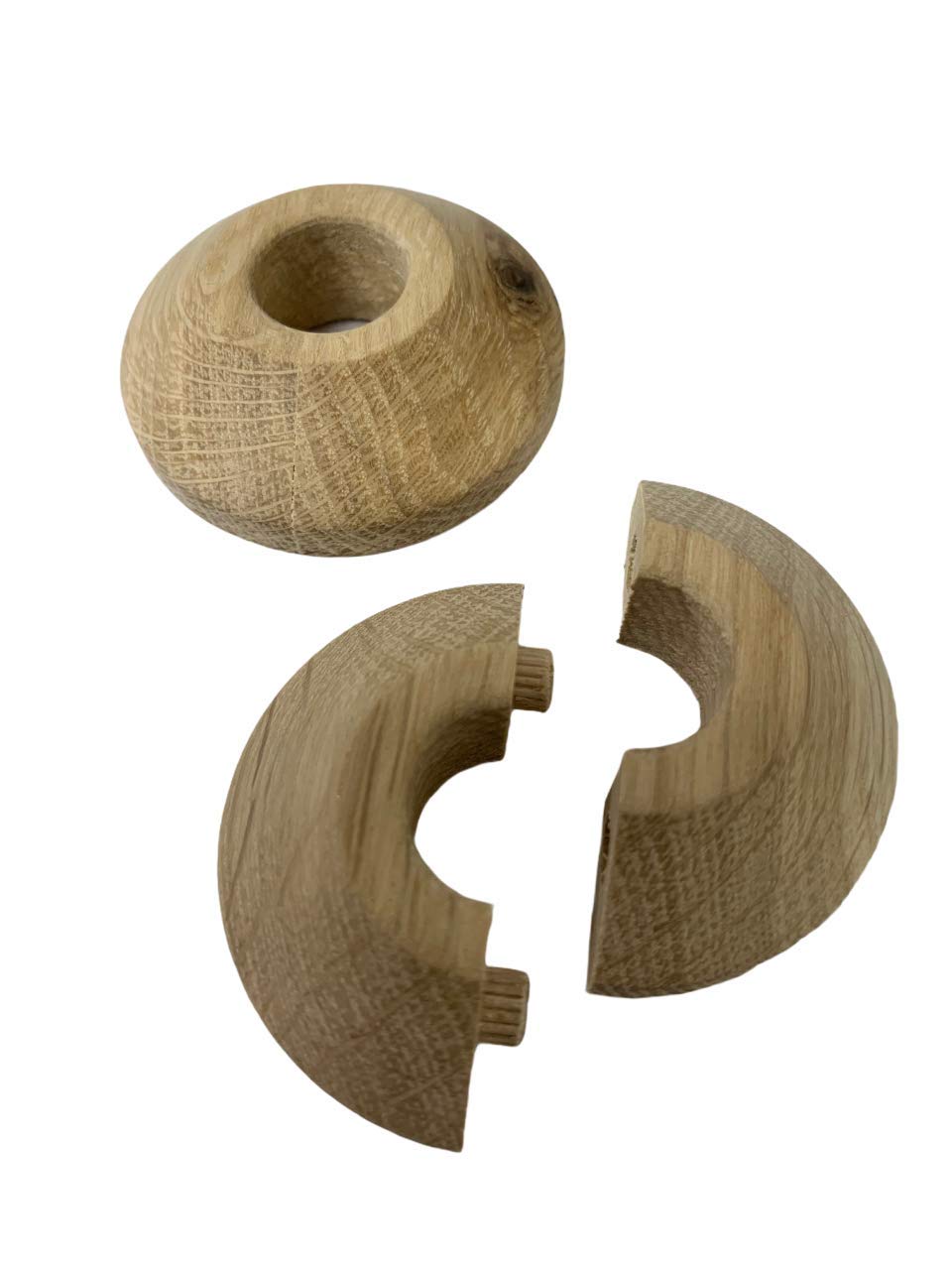 A4 Tech x2 (OC) Oak Unfinished/RAW Pipe Covers/Rad Rings/Pipe Rose/Collar- 15mm