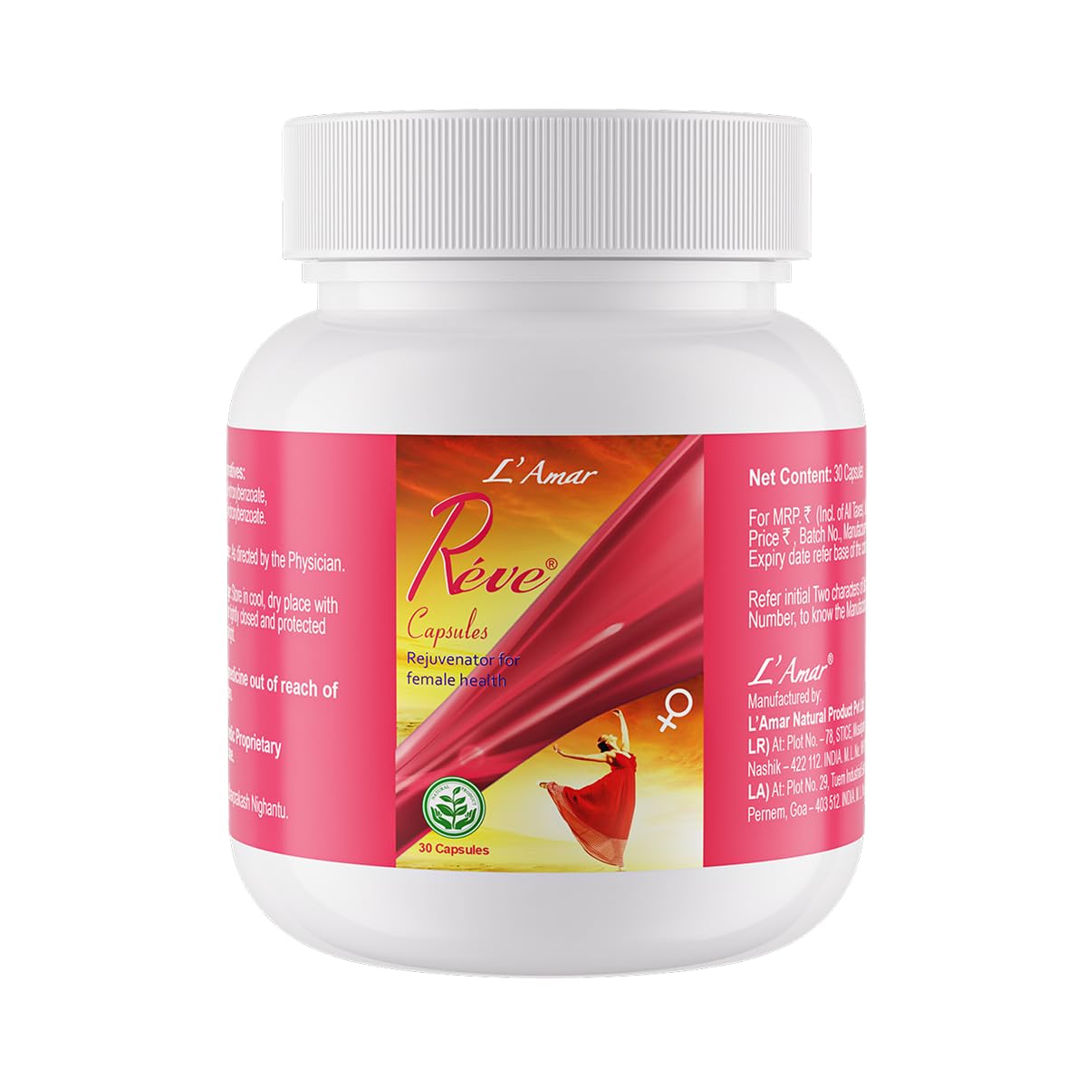 L’Amar REVE Capsules Ayurvedic support for Female Libido, Desire & Arousal – 30 Capsules | Supports Female Hormonal Balance, Anxiety & low energy levels-image-45