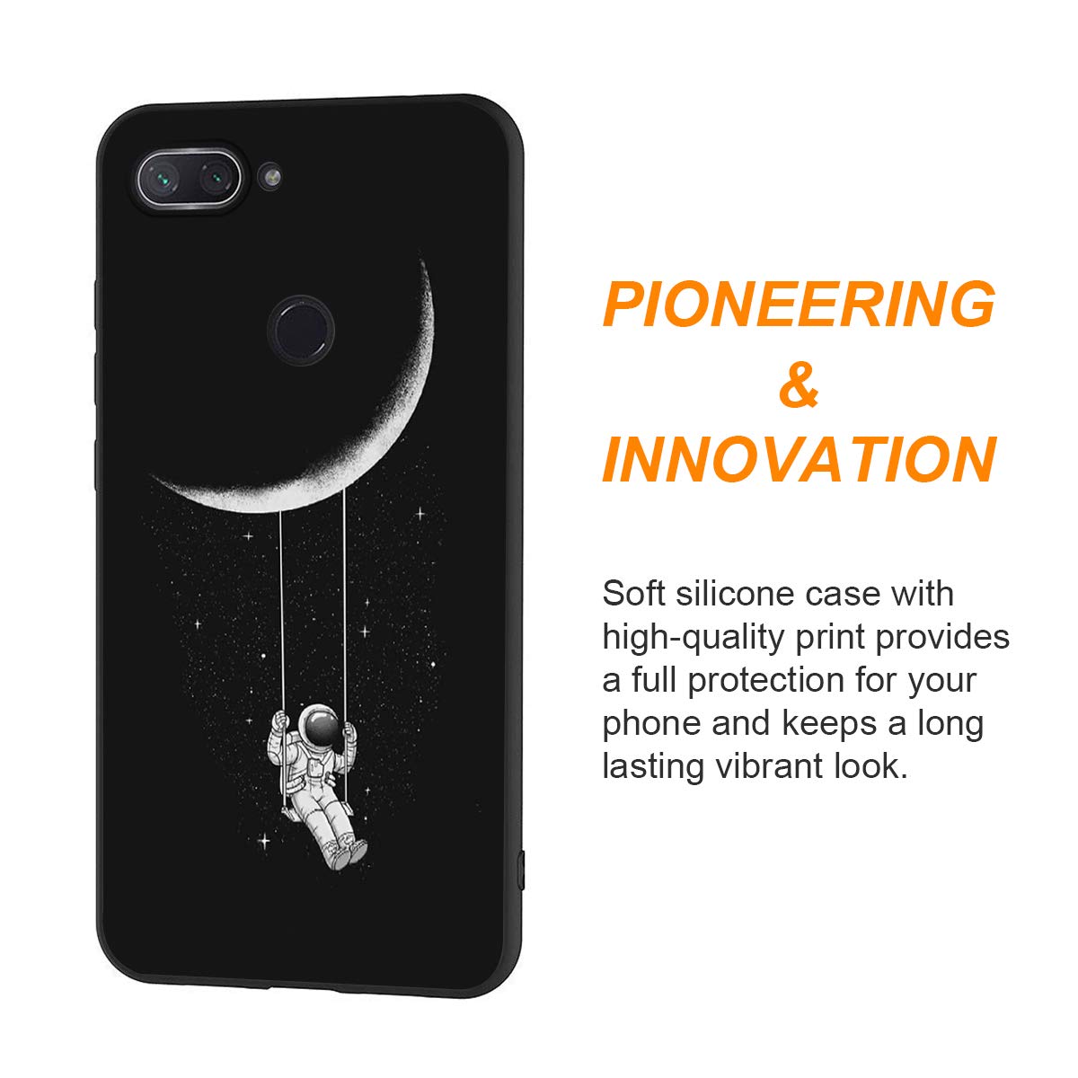 Coque Souple Transparente Pour Xiaomi MI 8 Lite - Design Girafe Avec Patins Et Cœurs - Gel TPU Mince, Antidérapant, Protection Complète