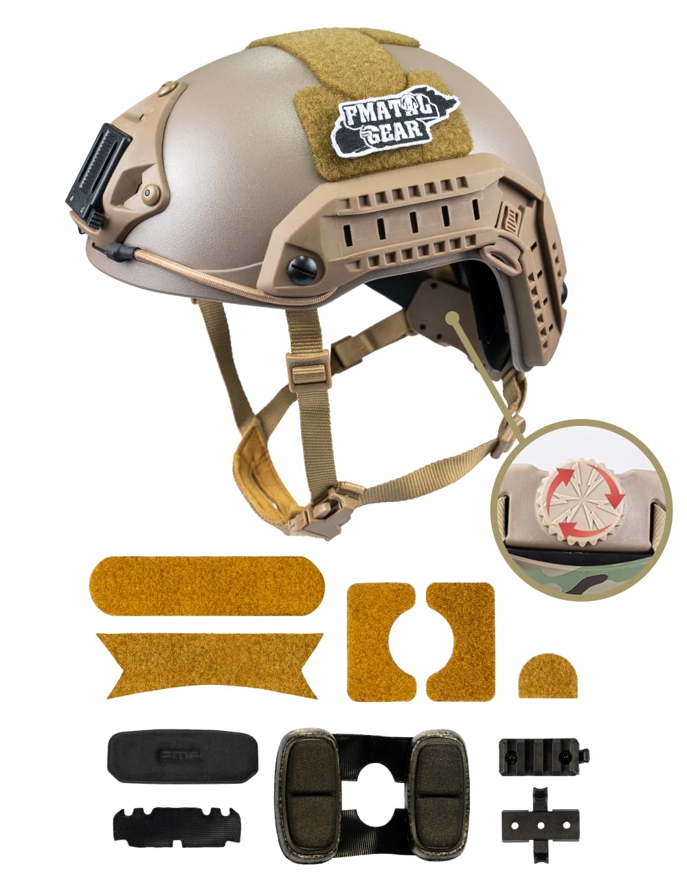 FMATAL GEAR FMA Maritime Fast Helmet ABS for Airsoft Helmets Tactical Helmet Paintball Outdoor Sports Hunting Shooting (M/L, DE)