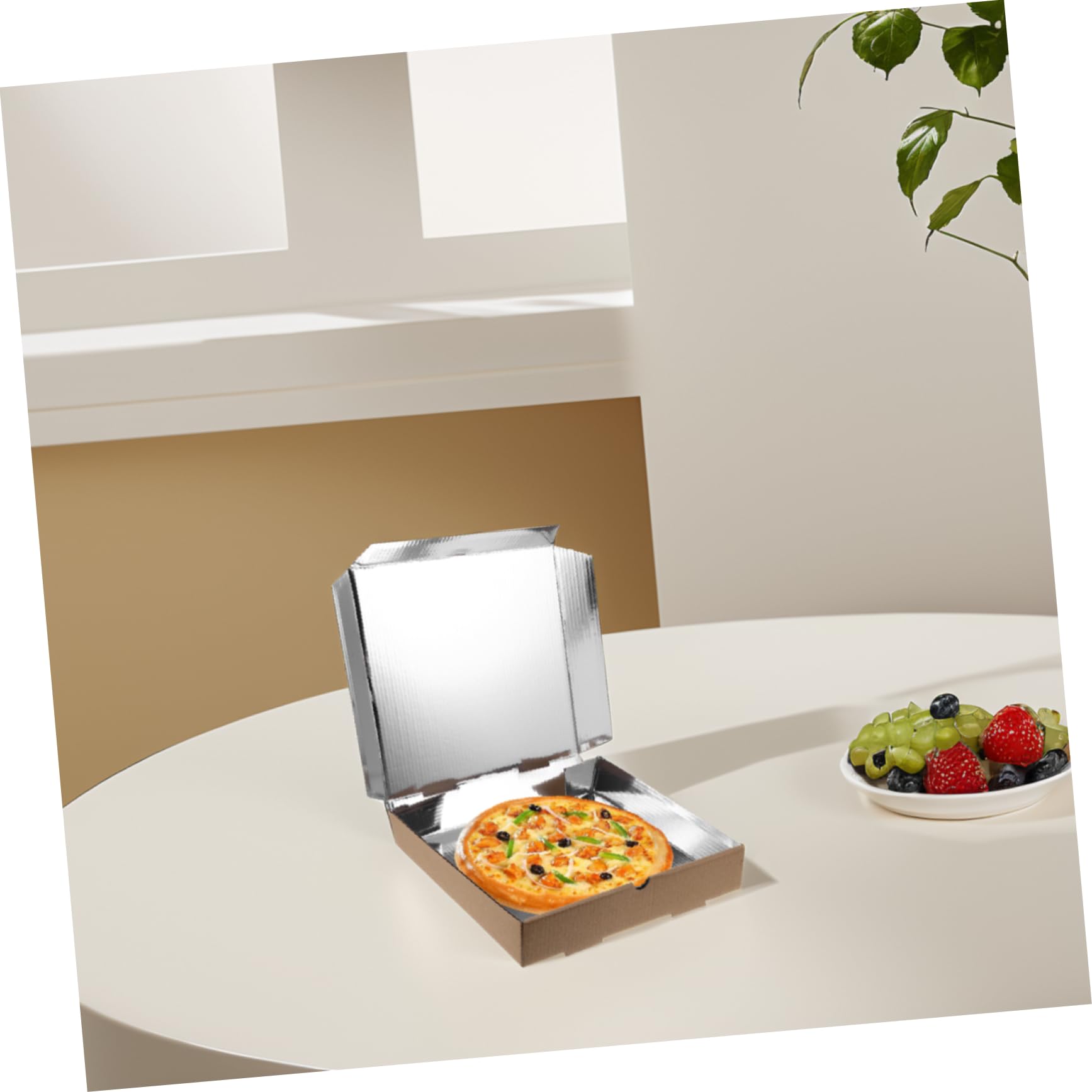 COLLBATH Caja Térmica Cuadrada para Pizza 10 Piezas 24x24x4, 5 Cm