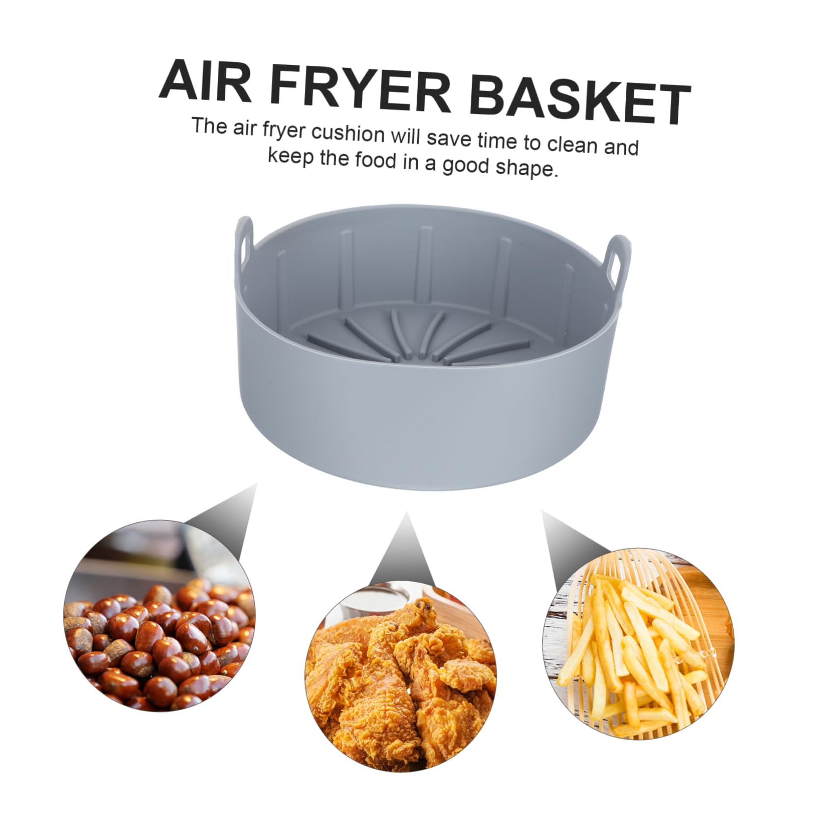TOPBATHY 2 Pz Cuscinetto Per Friggitrice Ad Aria Accessori Per Friggitrice Ad Aria Supporto Per Friggitrice Rotondo Per Friggere Forno Creatore Padella Grey Gel Di Silice