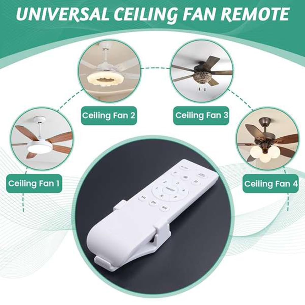 Kit de mando a distancia universal para ventilador de techo de 40 W con función de sincronización de 6 velocidades para el reemplazo de los controles remotos de los ventiladores de techo DC y