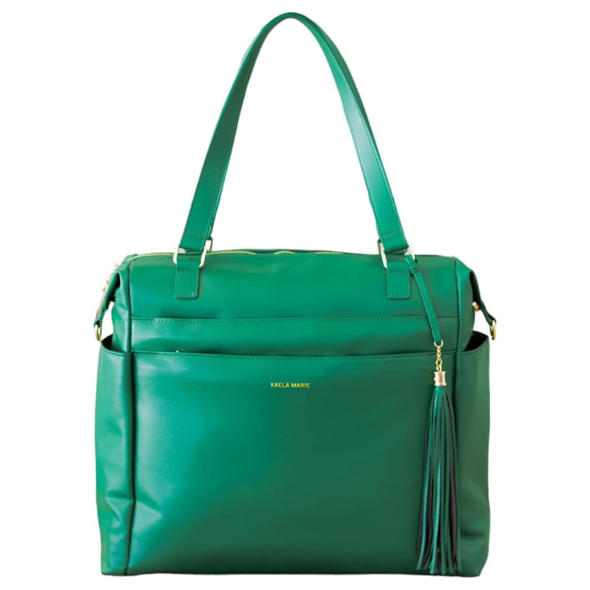 Kaela Marie Large Diaper Bag Backpack, Vegan Leather Diaper Travel Tote Bag with Changing Pad and Stroller Straps