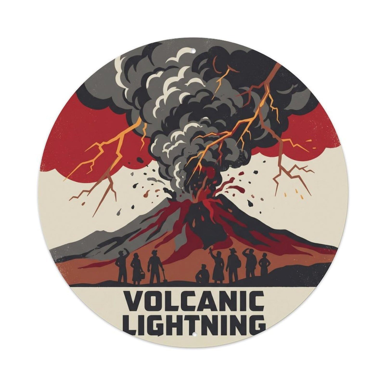Hawaii Volcanic Lightning Island Sky Tropical Metal Tin Sign