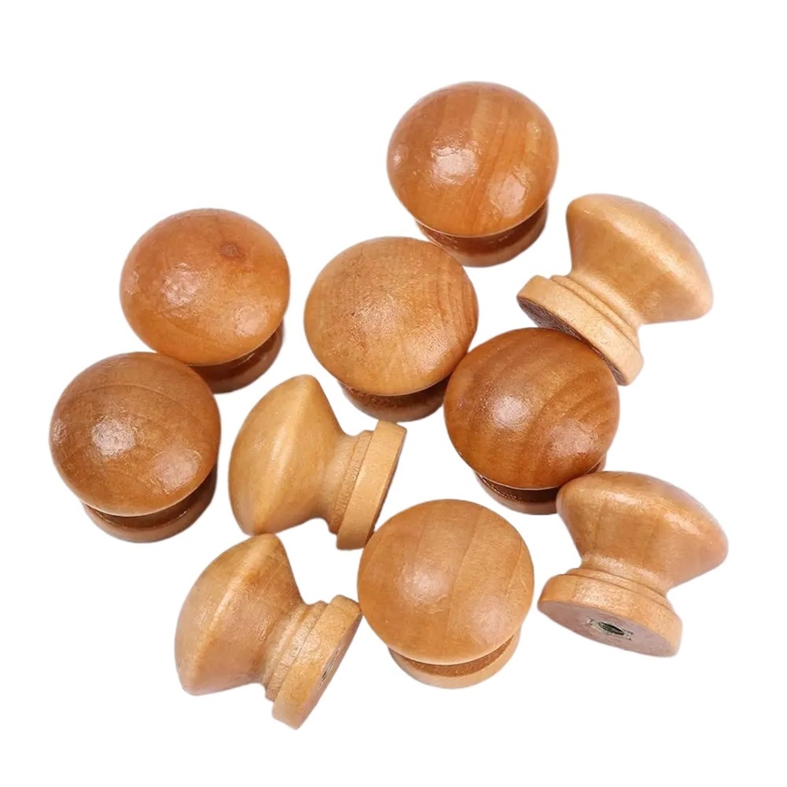 SNGUOQ 10pcs Door Handle Round Shape Wooden Cabinet Knob Drawer Wardrobe Pull Furniture Hardware for Cabinet Drawer Shoes(3.5cm)