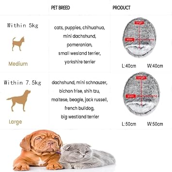 Cozy Cocoon Pet Bed, Winter Plush Bed for Dogs and Cats, Winter Pet Bed for Indoor Cat or Small Dog Bed, Washable, Anti-Slip 15.7 x 15.7 inches 40 x 40 cm, Grey-plus velvet