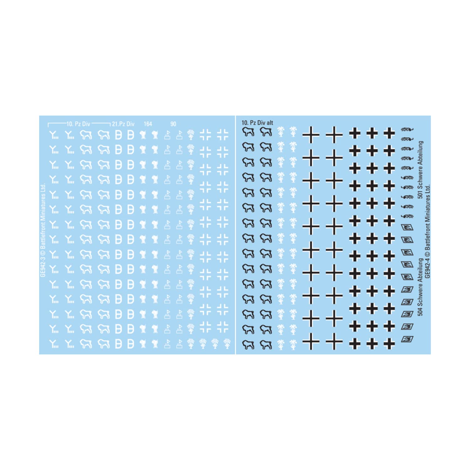 Flames Of War: Axis Decals Sheet - WWII Wargaming Markings, Crosses, Division Symbols, Numbers - View #7