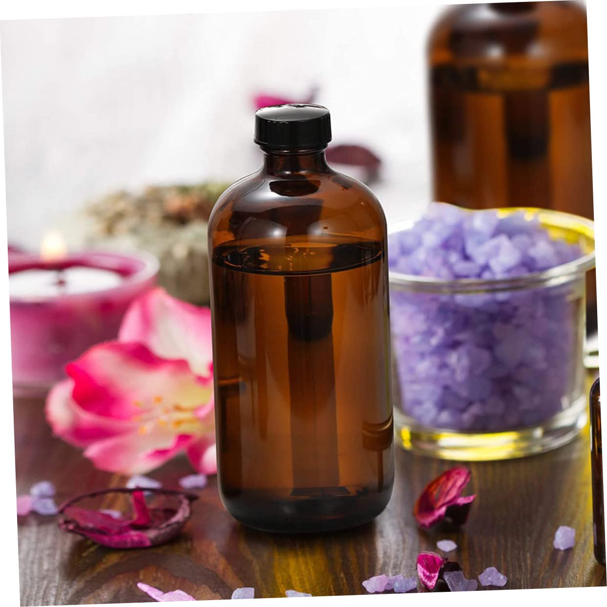 CIYODO 4pcs Light-proof Glass Bottle Small Mouth Bottles for Hospital Random Color