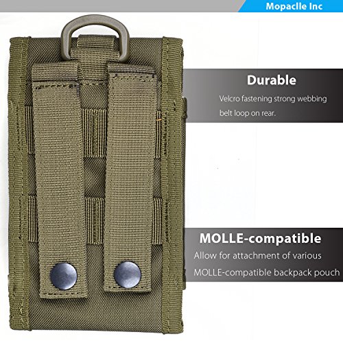 Premium Outdoor MOLLE Tactical Military Pouch Army Black Waist Holster Mobile Phone Belt Clip Pouch for iPhone 11 XR Xs 6 6s 7 Plus 8 Plus, Galaxy Note 10 (Fits Will a Slim Hard Case Bumper Cover On) - Thumbnail 5