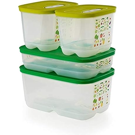 Tupperware Fridgesmart Container 4 Pieces Set - Space-Saving Masterpiece for Your Refrigerator