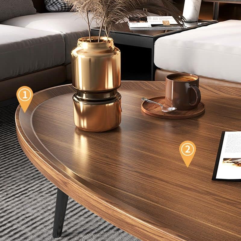 Miniatura 3 de CraftThink Mesa auxiliar, moderna mesa de centro pequeña con 3 patas, mesa de cóctel de madera, mesa auxiliar de centro retro para sala de estar,