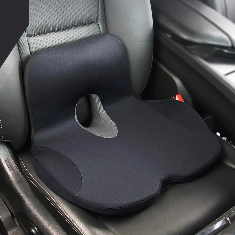 Coche Cojín del Asiento del para Phaeton 5-Seats, Cojin Ergonom Silla Officina para Aliviar Dolor de Espalda y Coxis,Black