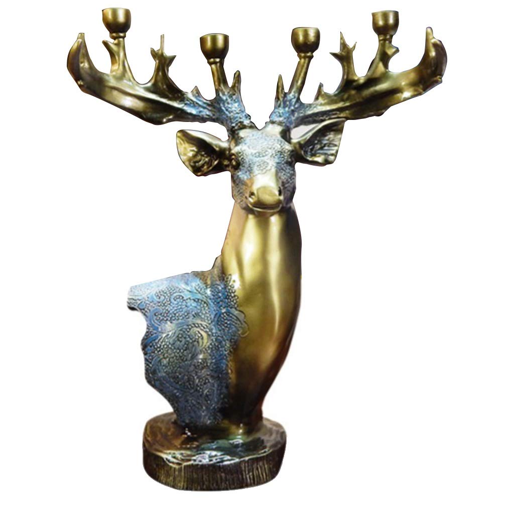 Candle Holders Living Room Candlestick Creative Candlelight Dinner Candle Holder Home Restaurant Romantic Wedding Decoration Candle Stand (Color : Brass)