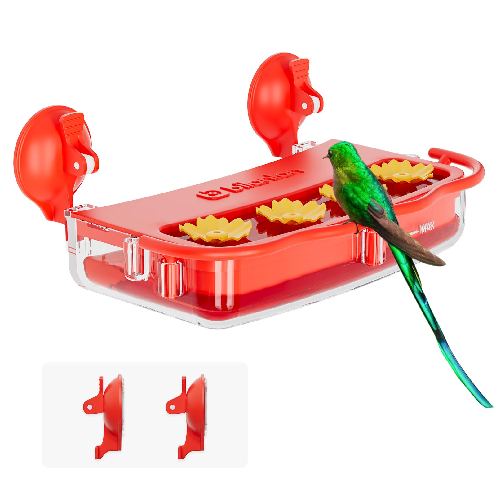 Window Hummingbird Feeder Strong Suction Cup, Hummingbird Feeders for Outdoors Window Up Close Bird Watching, Ant and Bee Proof, Easy to Refill, Clean and Install