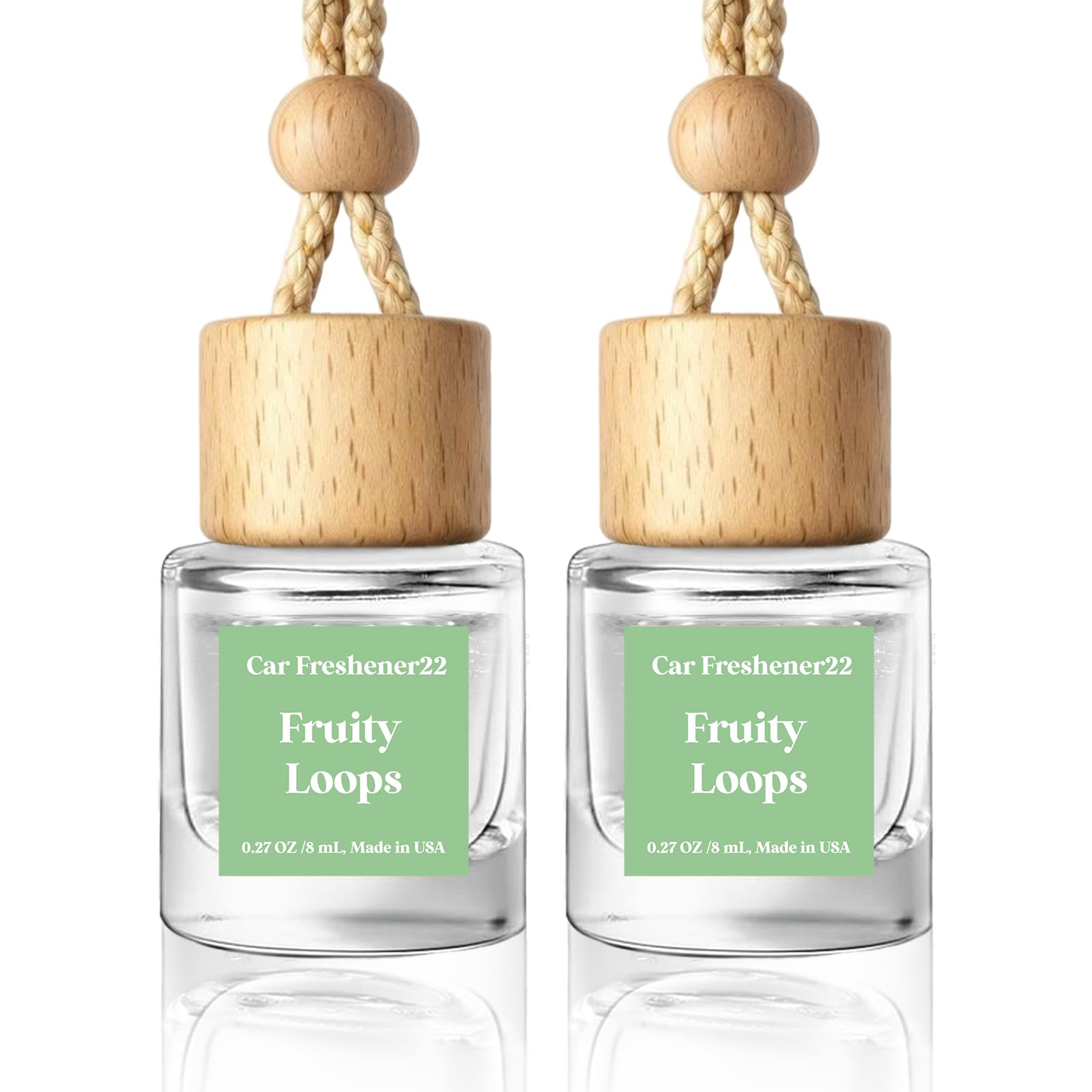 HoogaLife Car Air Freshener Diffuser 2 Pack Hanging Fruit Loops Car Air Freshener for Women 45+ days Long Lasting Fragrance Made in USA (F22)