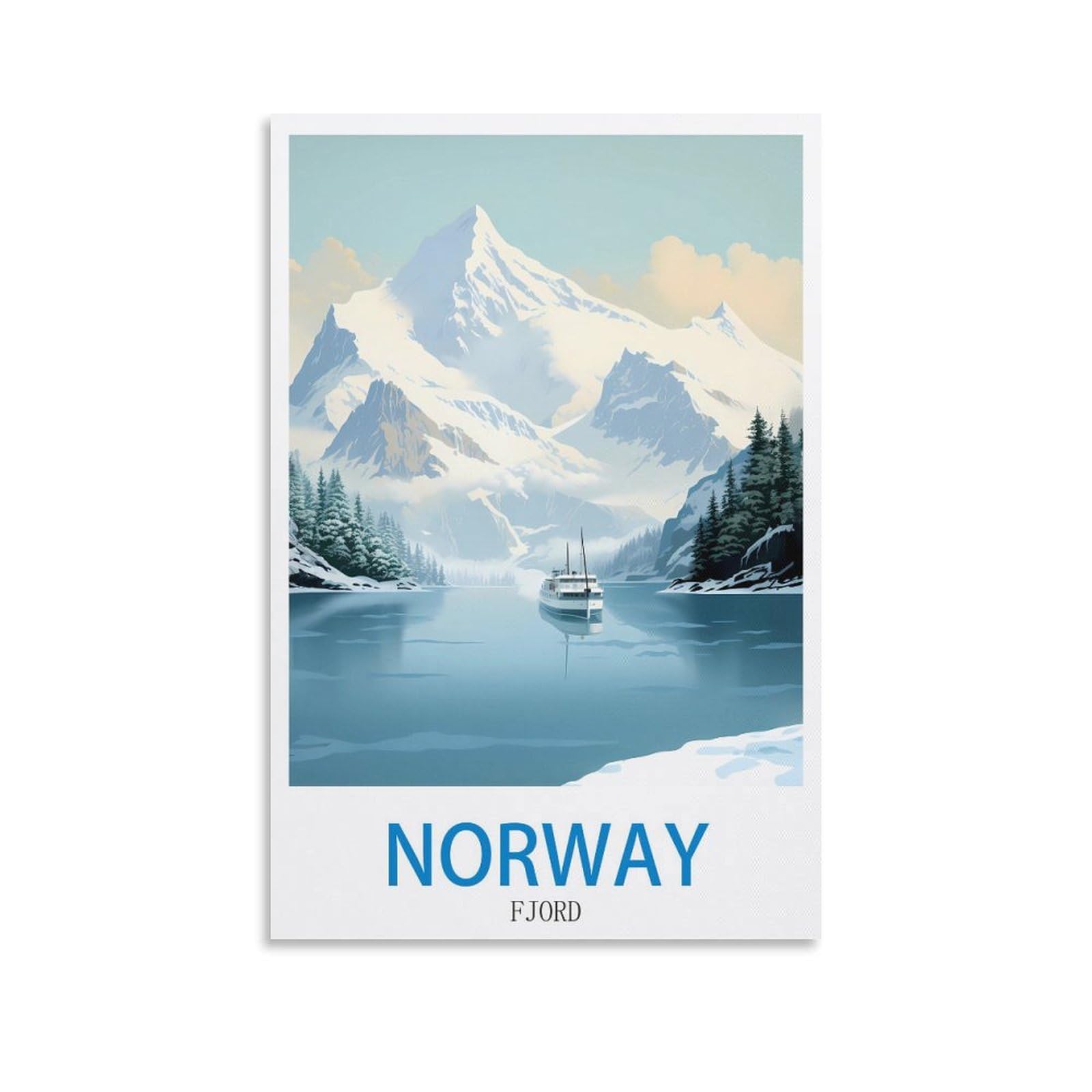 Nprzm A253 Vintage Metal Tin Sign Norway Fjords Tin Sign Retro Wall Art Poster For Home Man Cave, Cafe Bar Wall Decor 20X30cm