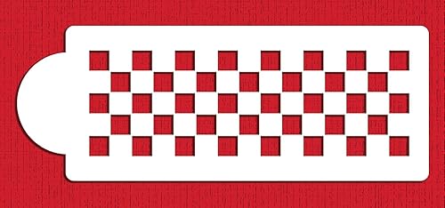 Miniatura 2 de Designer Stencils C721 Plantilla de grado alimenticio para tartas de ajedrez, 4 x 12, 75 x 0,75 pulgadas cada cuadrado