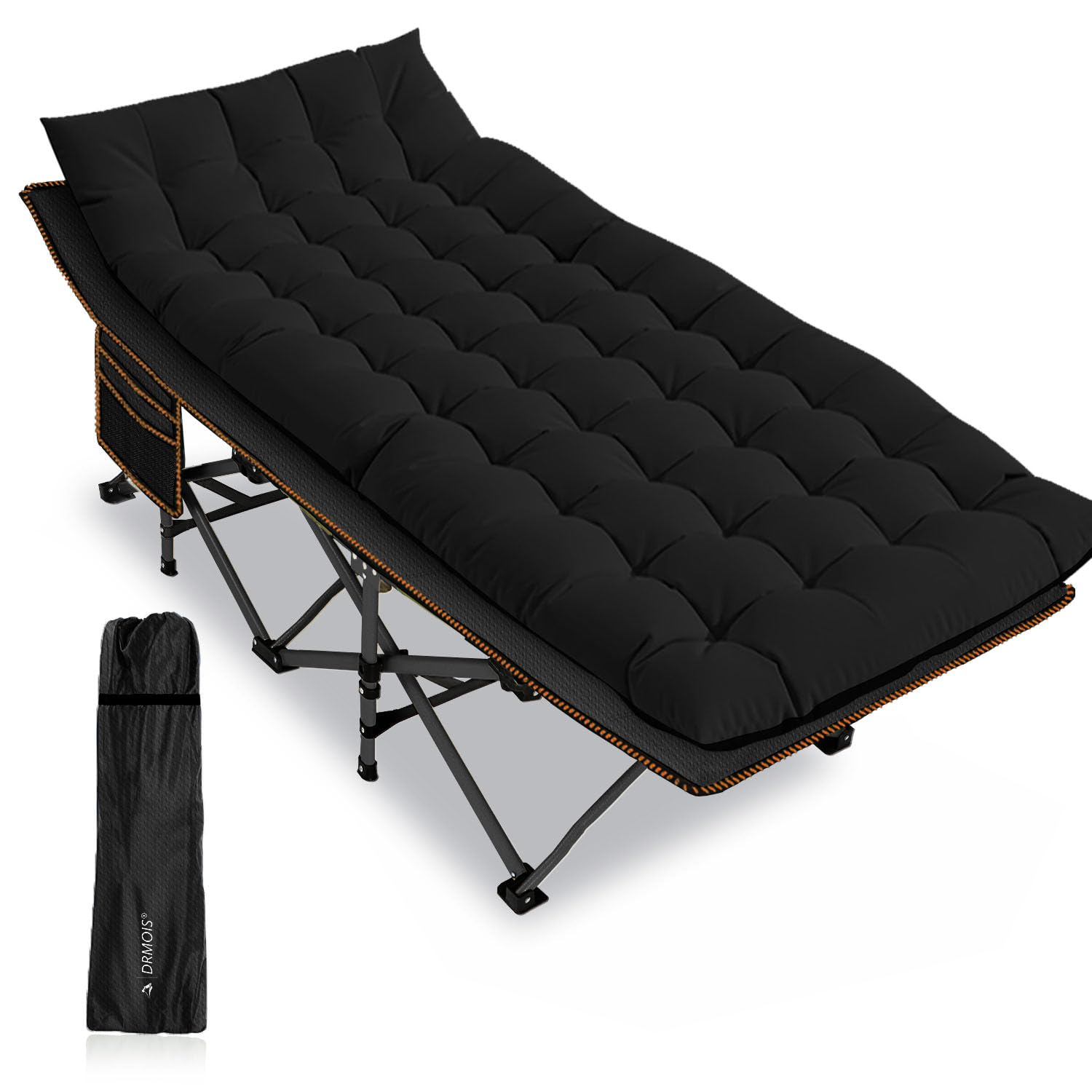 Camping cots, Oversized 32inch Width Portable Foldable Outdoor Bed for Adults Kids, Cot for Traveling Gear Supplier, Office Nap,Support 900 lbs-with Sleeping Pad Mattress