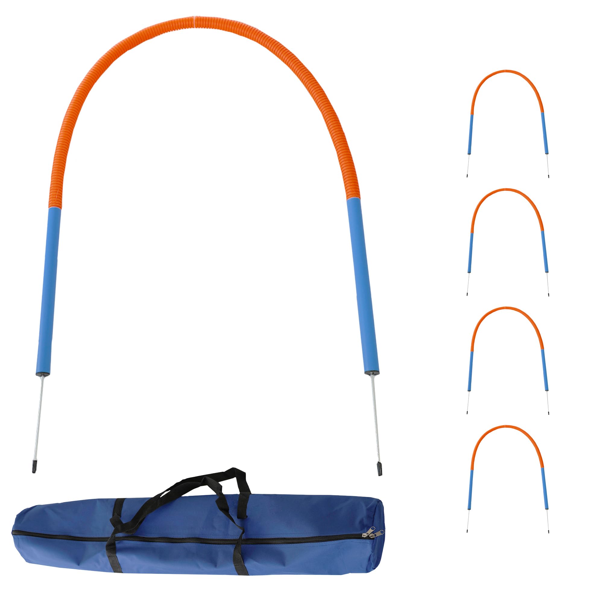 Lemodo Hoopers Set mit 4 Bögen, Agility Set, Steckhürden-Set mit Tasche, Hundesport, Hundetraining