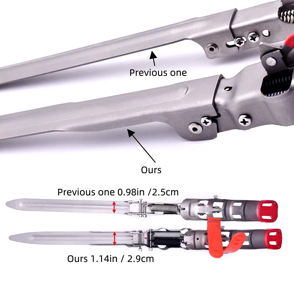 Hetkrishi 2 Spring Loaded Adjustable Fishing Rod Holder Angle Hook Setter Trap, Stainless Steel Auto Tip-Up Pole Ground Stand, Lazy Smart Fish Catcher Rack for Spinning Reels Bank Shore Fishing 1
