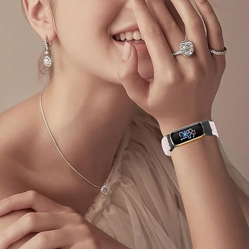 Miniatura 6 de Correas elásticas trenzadas para Fitbit Luxe para mujeres y hombres, correas elásticas de nailon para Fitbit Luxe, 5 paquetes