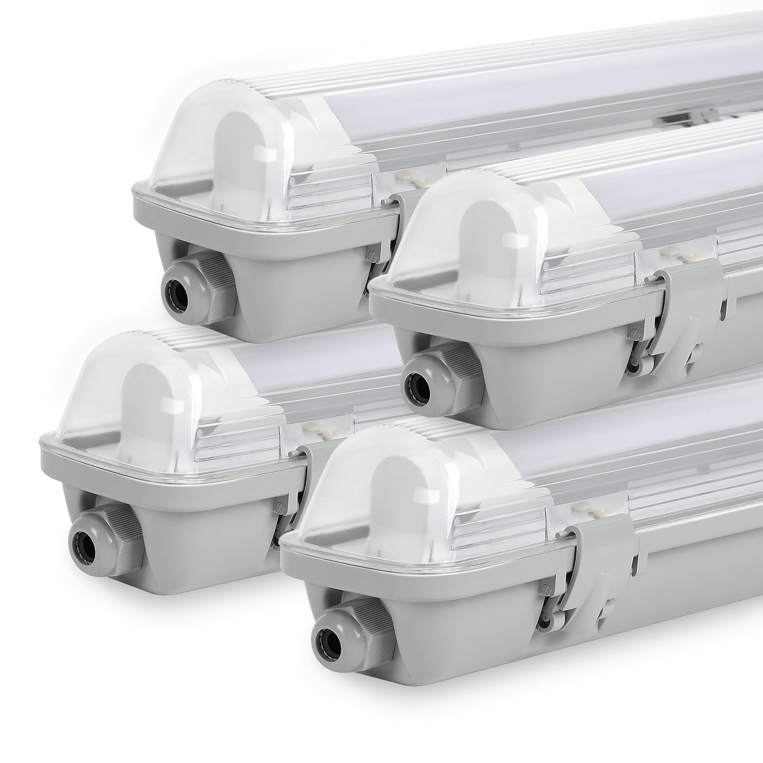 Sonnewelt Neon Led 60cm, Reglette LED 18w Ip65 Imperméable à L'eau, Lampe D'humidité Neutre Blanc 4000k,Néon Led Garage Plafonnier Pour Atelier, Sous Sol, Salle De Bain, Bureau Eclairage