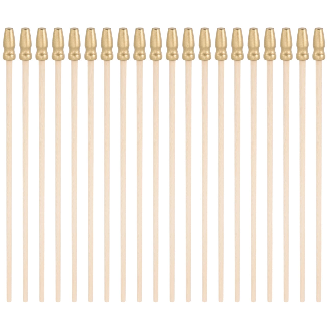 SUPVOX Wooden Handheld Flag Pole for Party and Festival, 20Pcs Golden