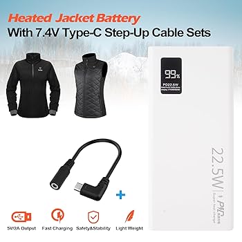 Milwaukee Heated Jacket Adapter Heated Jacket USB-C Adapter U2013 Powers Ororo & Other 7.4V/8.4V Heated Jackets From Any PD Power Bank Ororo Lithium Charger