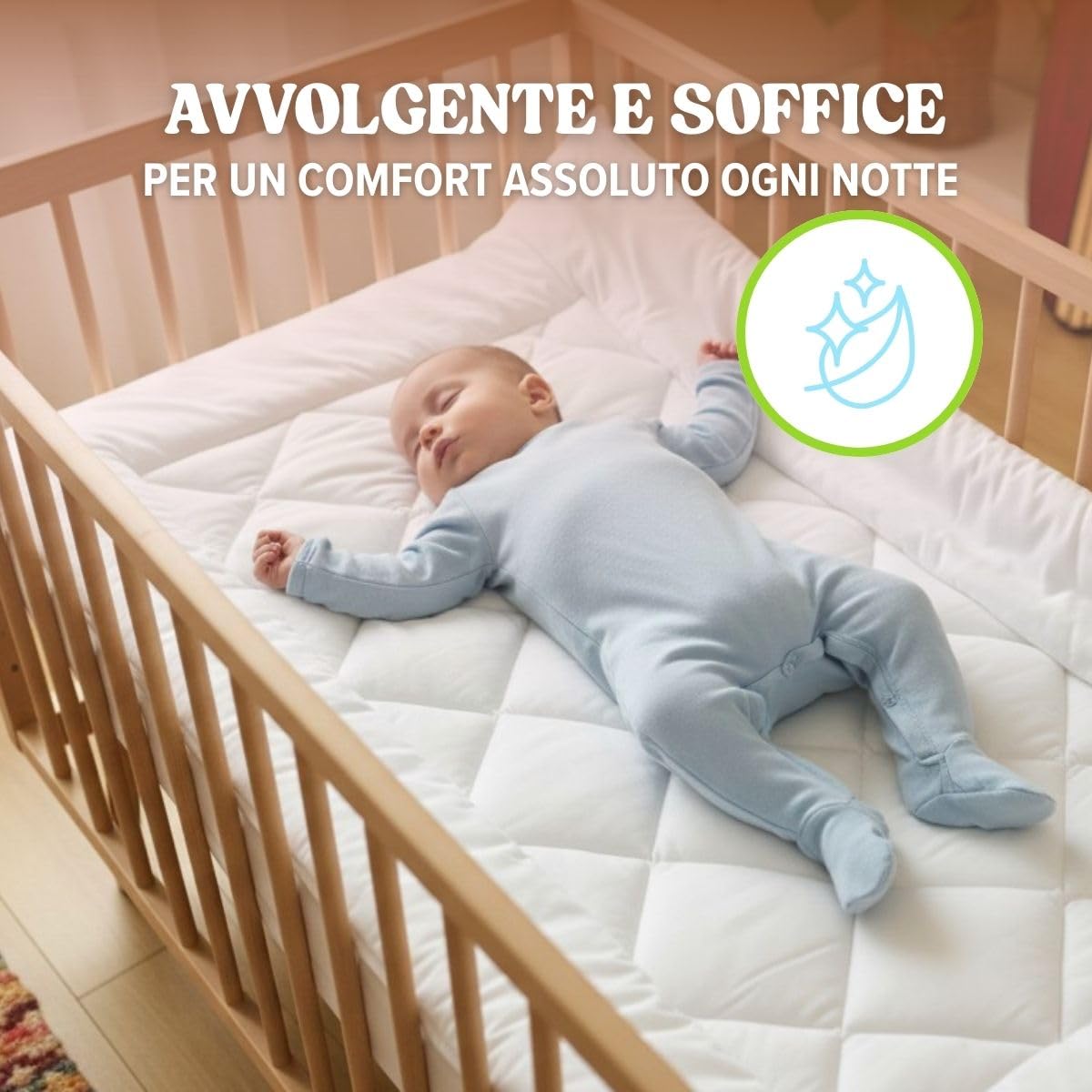 DREAMWAY Piumino per Bambino 300 g/m² – 100x135 cm per Lettino70x140 cm – Anallergico, Antiacaro, Morbido e Traspirante – 100% Microfibra – Certificato OEKO-TEX®